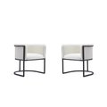Manhattan Comfort Bali Dining Chair in White and Black (Set of 2) 2-DC044-WH